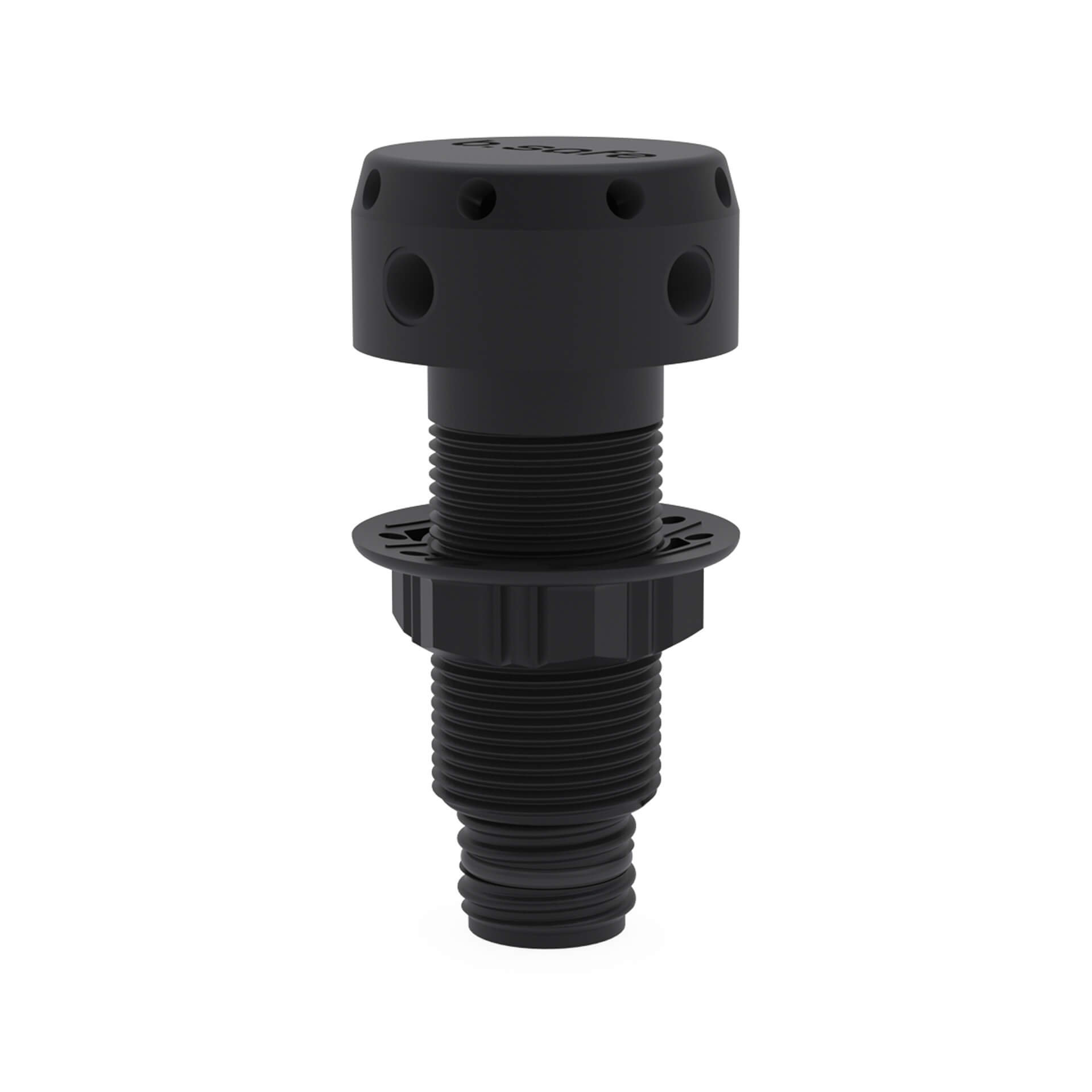 aus PE-EX, Innengewinde Tischoberseite: 8x UNF 1/4" 28G (schräg), 4x NPT 1/8" (gerade), Scheibendurchmesser 52 mm, Außengewinde Tischunterseite: GL25, Gesamtlänge 100 mm, Zubehör (Fittings, Schlaucholiven) nicht enthalten.