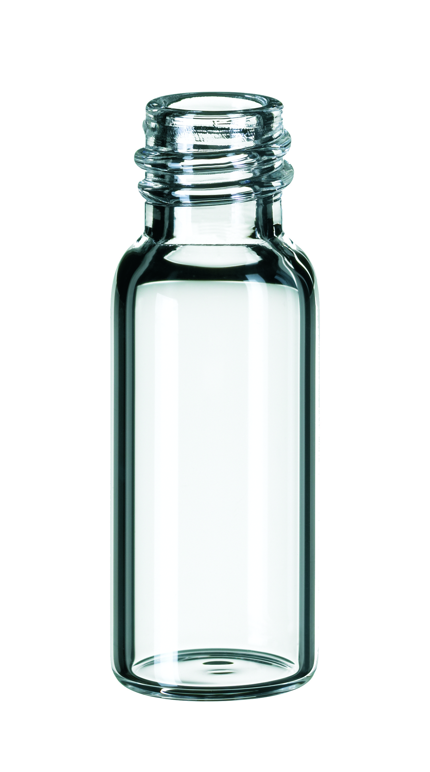 1,5 ml Gewindeflasche, Gewinde 8-425, 32 × 11,6 mm, Klarglas, 1. hydrolytische Klasse, enge Öffnung