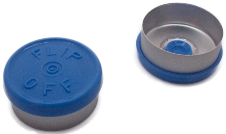 32mm Flip-Off Kappe, Mittelabriss, dunkelblau