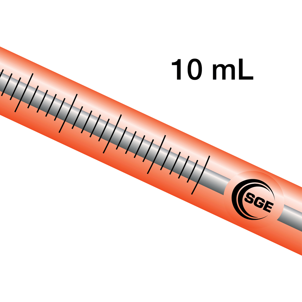 10 mL Syringe with GT Plunger and 1/4-28 UNF Termination
