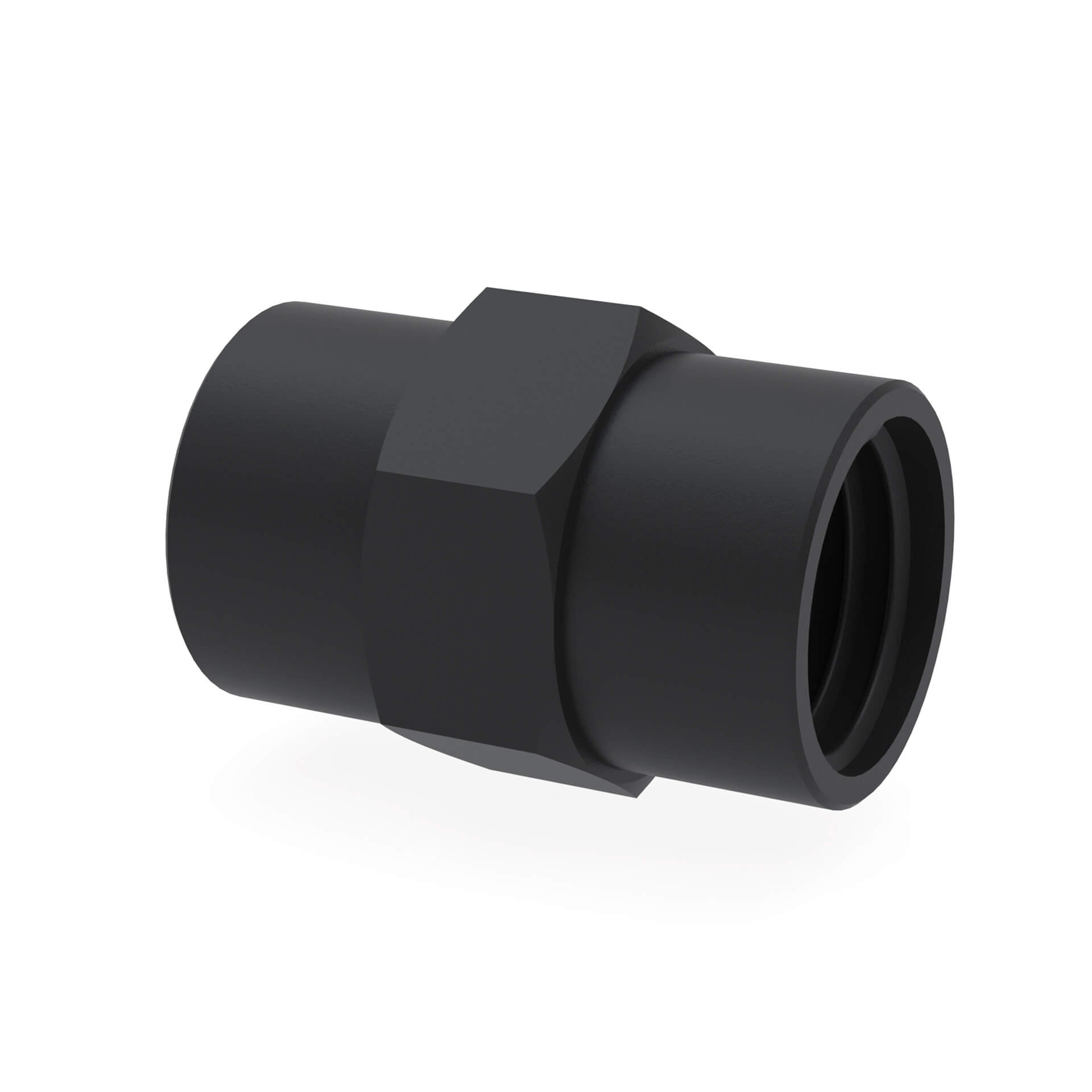 ableitfähiges PE-EX, 2x Innengewnde GL25, Durchgang Ø 14,5 mm, Sechskant SW 24