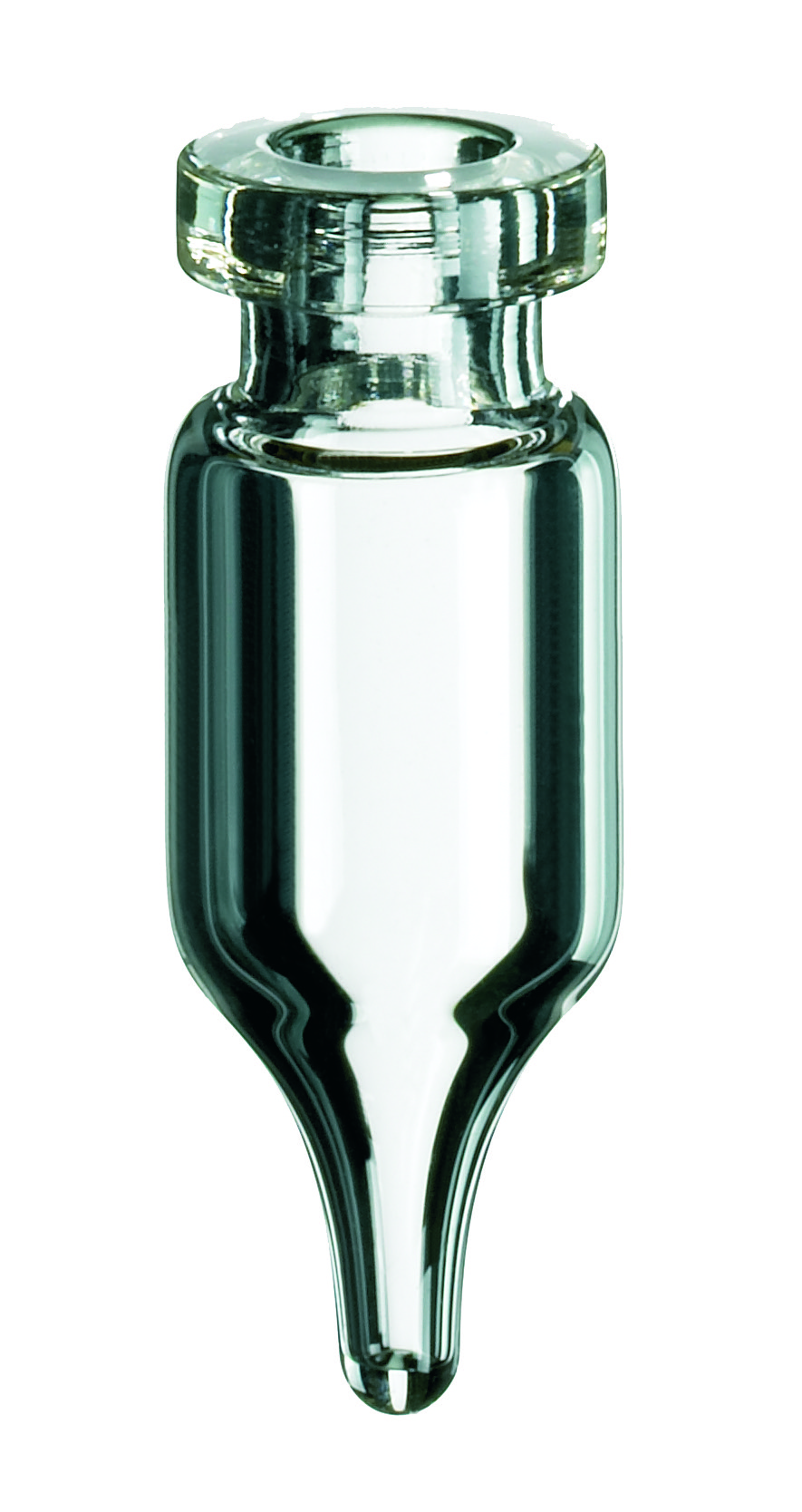 1,1 ml Mikroflasche ND11, 32 × 11,6 mm, Klarglas, 1. hydrolytische Klasse, konisch