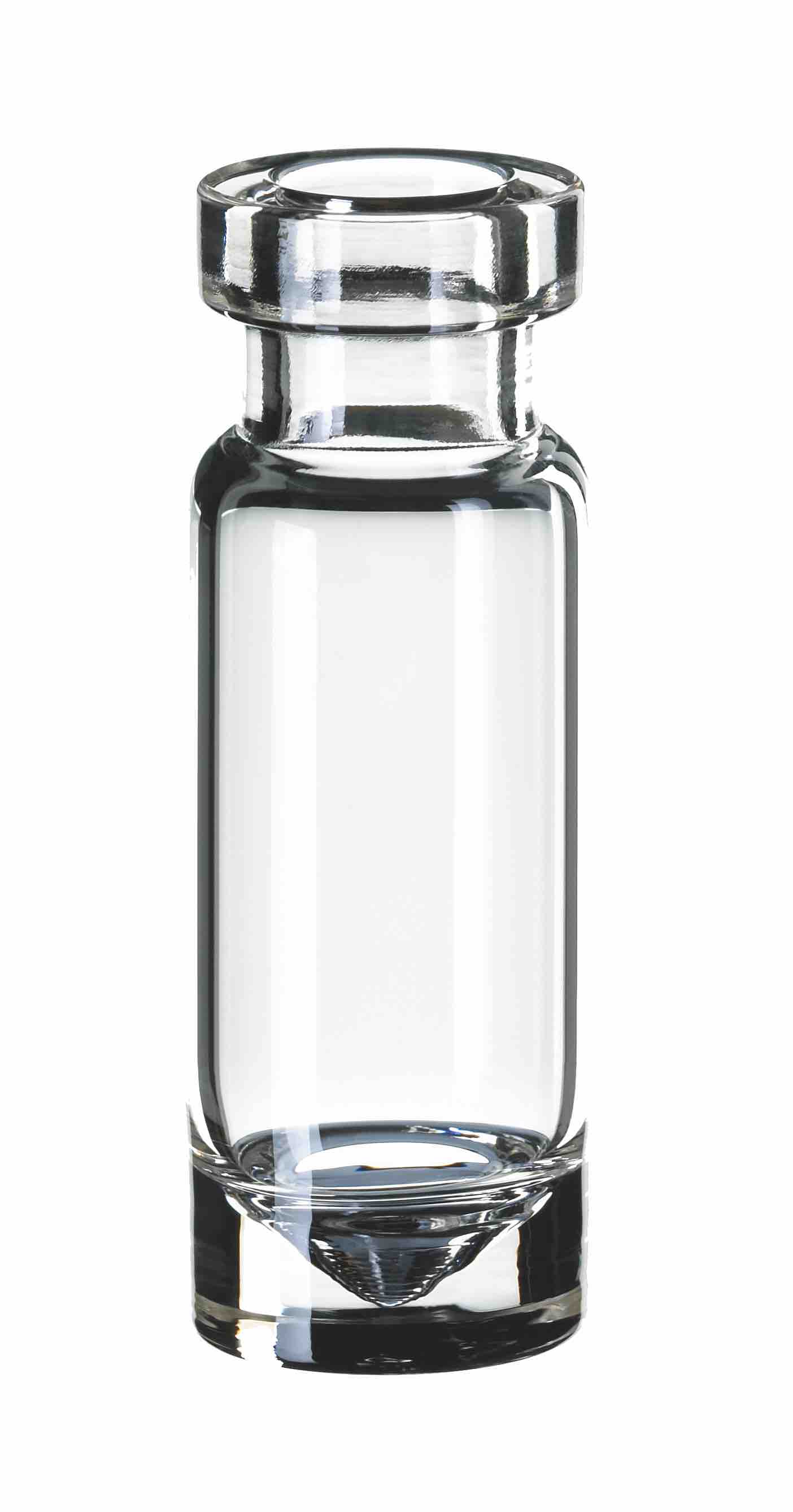 1,1ml Rollrandmikroliter-Flasche, 32x11,6mm, Klar, 1. hydr. Klasse