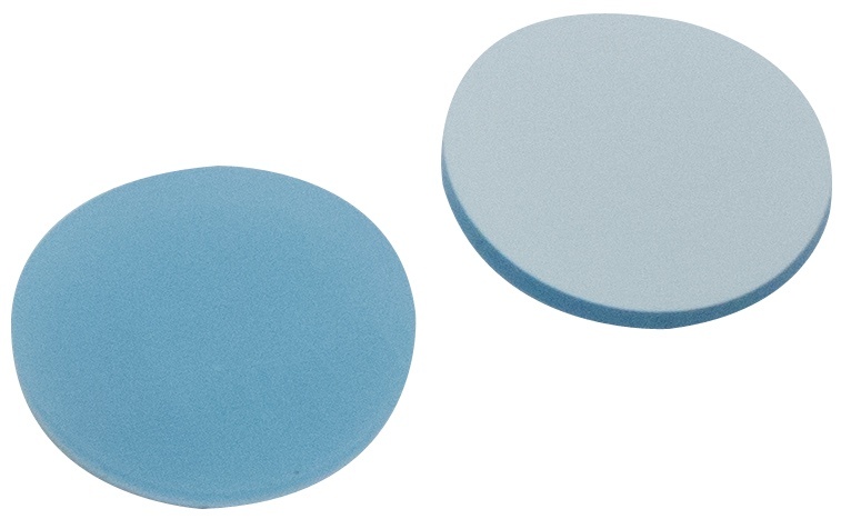 12,5 mm Septum, Silicon blau transparent/PTFE weiß, 45° Shore A, 1,3 mm