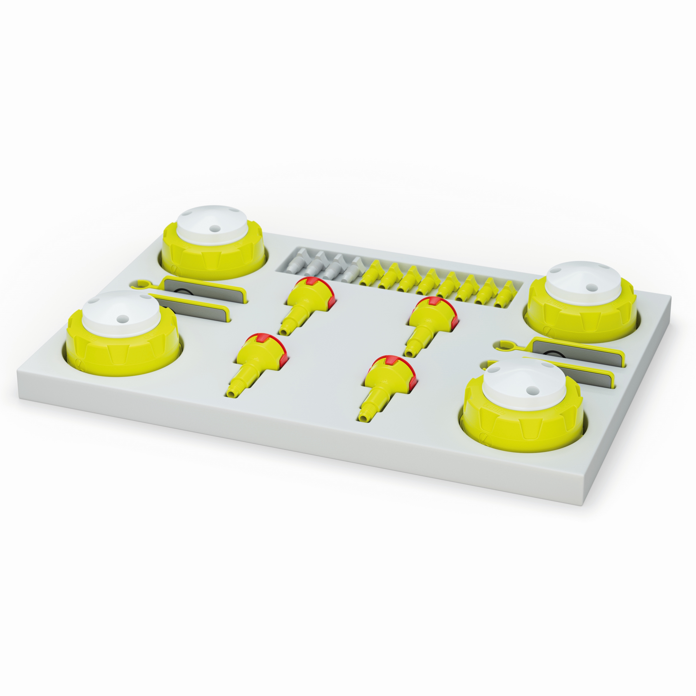 Starter Box B  HPLC-Sets für die Entnahme für bis zu vier Flaschen mit Gewinde GL 45 bestehend aus b.safe caps
