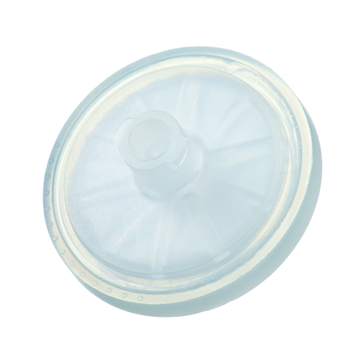 25 mm HPLC Spritzenfilter, transparent, PTFE, 0,45 µm, mit Luer Lock Einlass und Luer-Auslass