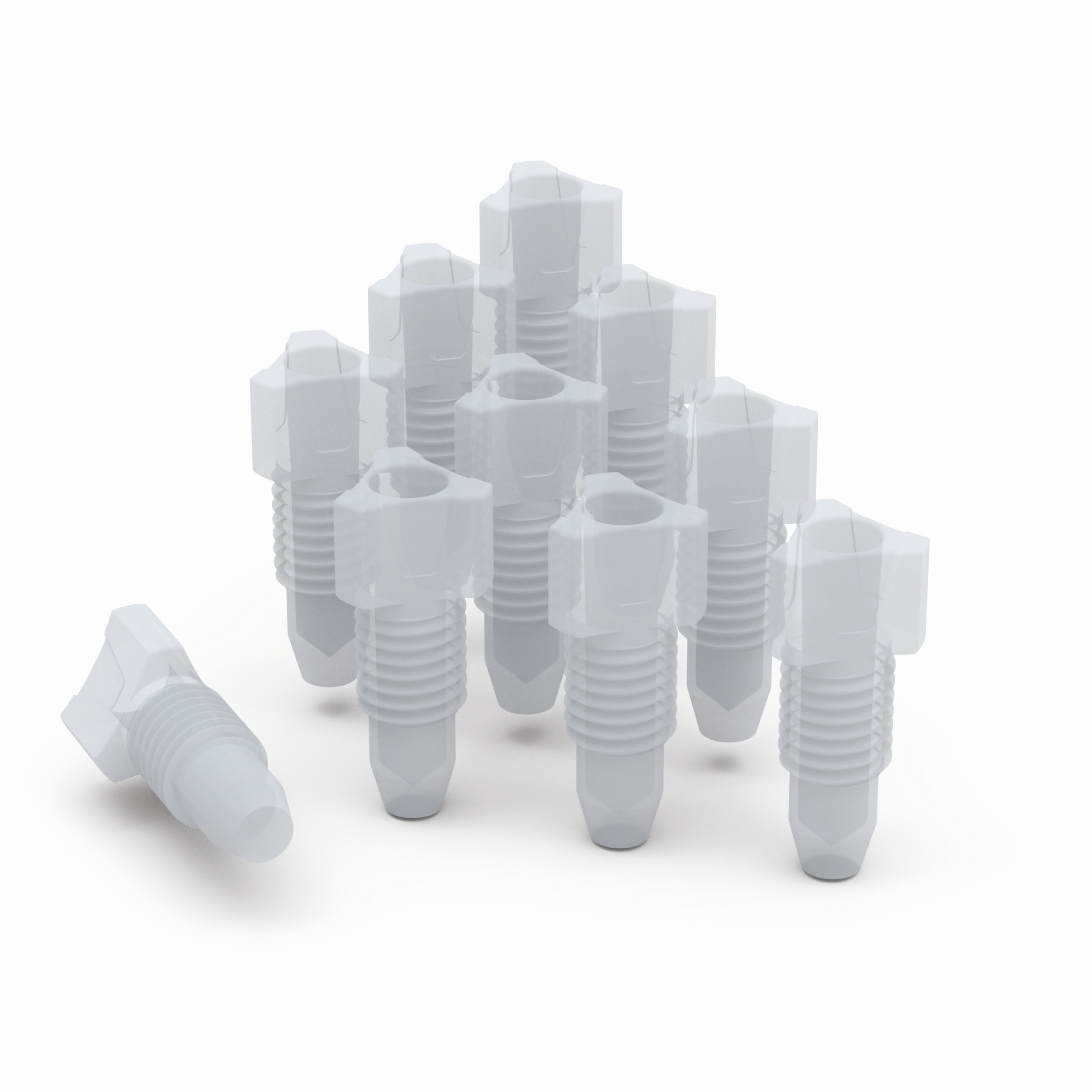 Blindfitting  aus PFA zum Verschluss nicht genutzter Kapillaranschlüsse (Gewinde UNF 1/4“ 28G) auf b.safe Caps