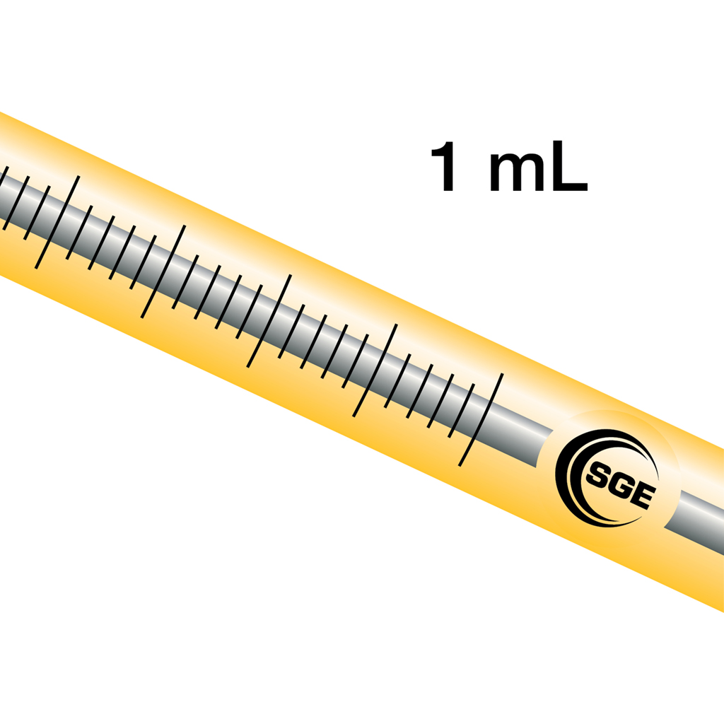 1 mL Syringe with GT Plunger and 1/4-28 UNF Termination
