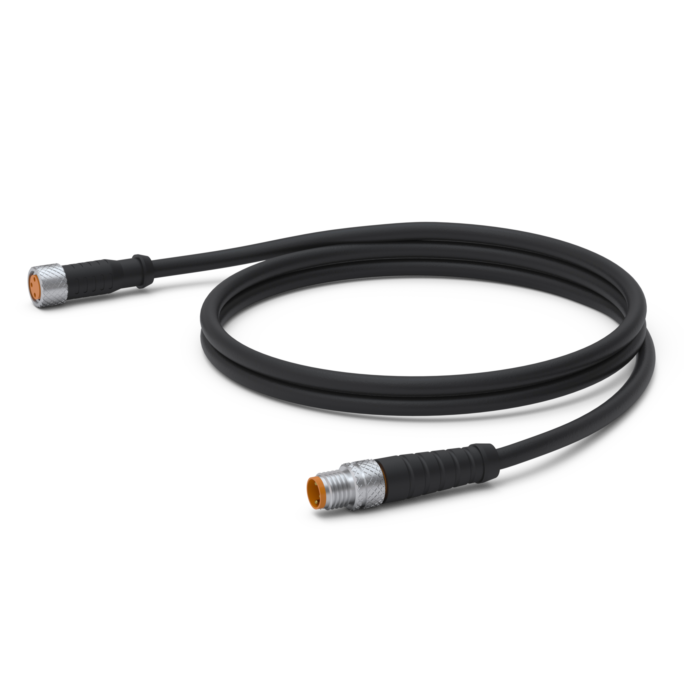 Kabellänge 10 m, Anschlüsse: 1x Buchse mit Innengewinde M8x1, 1x Stecker mit Außengewinde M8x1.