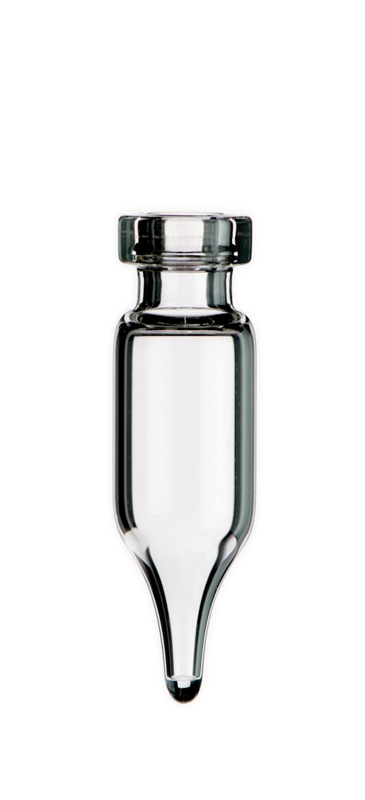0,9 ml Mikroflasche ND11, 32 × 10 mm, Klarglas, 1. hydrolytische Klasse, konisch