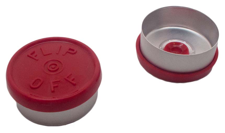20 mm Flip-Off Kappe, Mittelabriss, rot