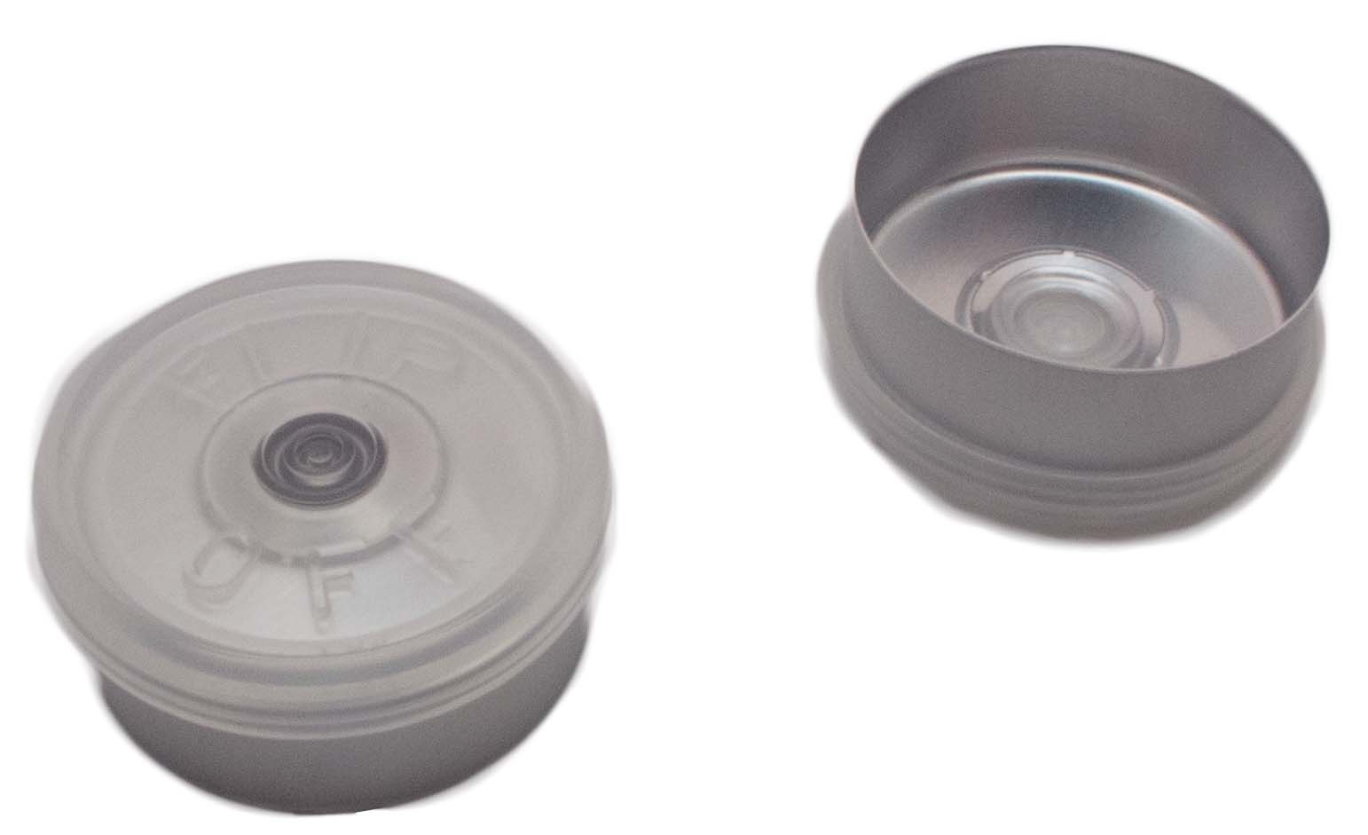 20mm Flip-off Kappe, Mittelabriß natur (transparent)