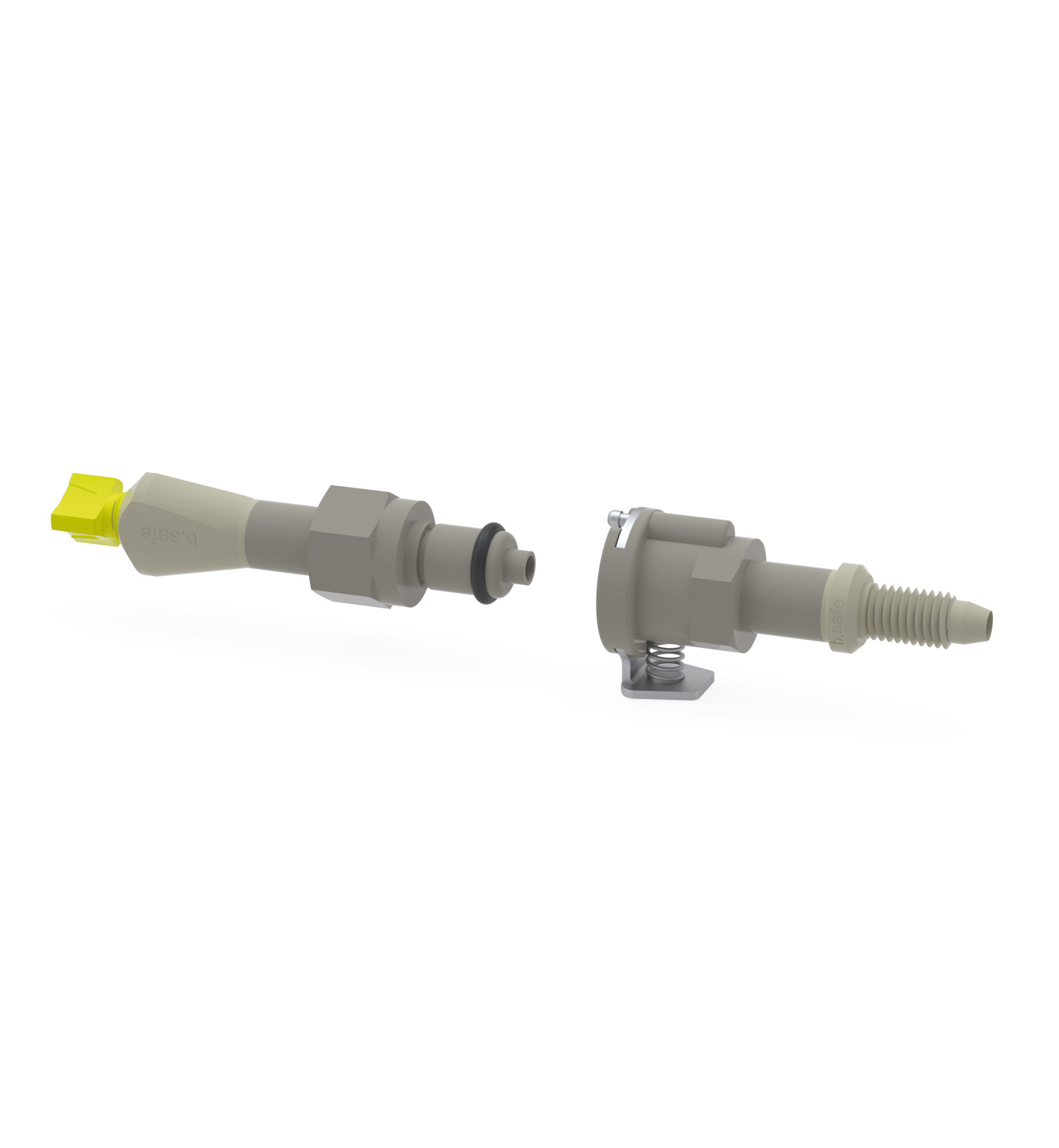 Schnellkupplungen  Zweiteilige Schlauchkupplung aus PP mit PFA-Fitting zum Anschluss für Kapillaren mit Außend