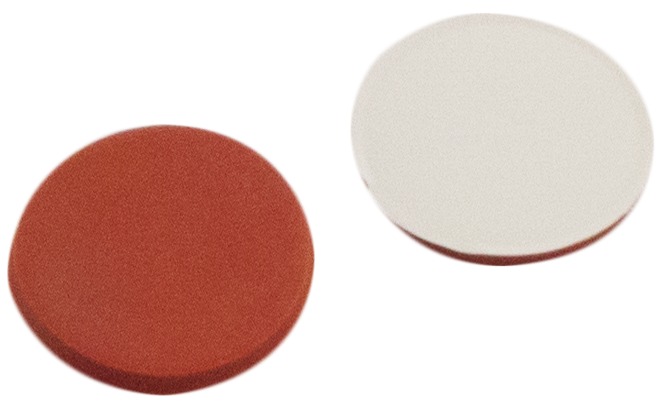 11,2 mm Septum, RedRubber/PTFE beige, 45° Shore A, 1,0 mm