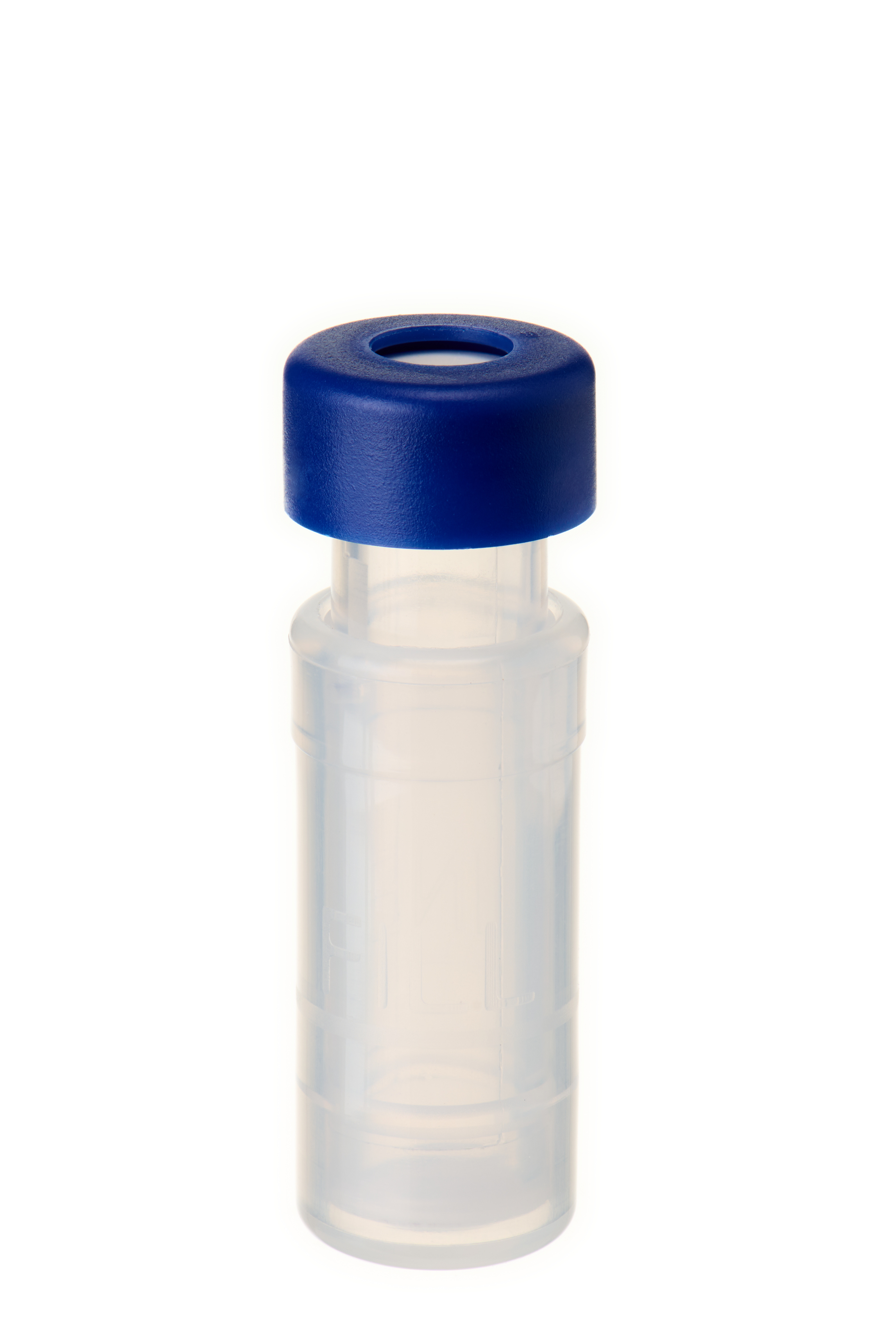 Filter Vial, (2120+2135) Membrane Nylon (NY), 0,45 µm, inkl. 11 mm PE Schnappringkappe, dunkelblau, mit Loch; Silicon weiß/PTFE rot, 45° Shore A, 1,0 mm, kreuzgeschlitzt