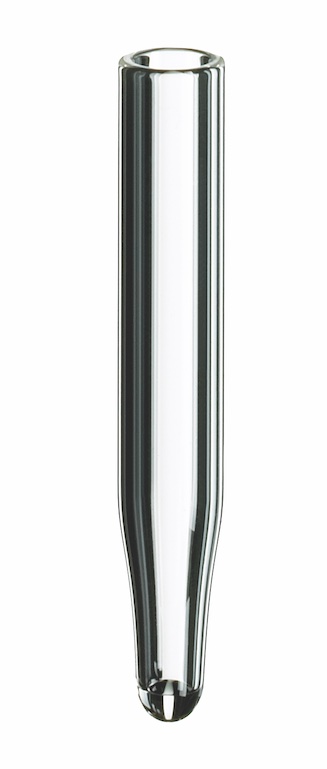 0,1ml Mikroeinsatz, 31 x 5mm, Klarglas, 9mm Spitze (Füllv. 0,2ml)